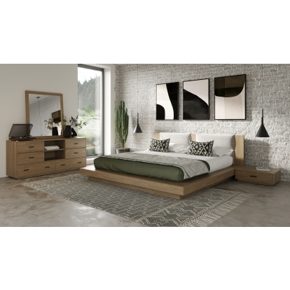 LA Furniture Fantasia Contemporary Walnut & Grey 4-Piece Bedroom Set VGWDHL-W01-01-BED-4PC-LTWLT Contemporary Style by Vig Furnitrue Number 86122|86123 Catch Home Goods
