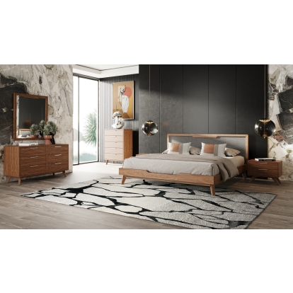 LA Furniture Soria Mid-Century Walnut Nightstand VGMABR-32-NS Contemporary Style by Vig Furnitrue Number 71883 Catch Home Goods