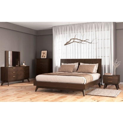 LA Furniture Novak Eastern King Modern Dark Oak Bedroom Set VGLBNANT-SET-EK Contemporary Style by Vig Furnitrue Number 78402 Catch Home Goods