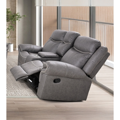 Furniture Of America Agata Transitional Warm Gray Glider Recliner Loveseat Model NX6001WG-LV