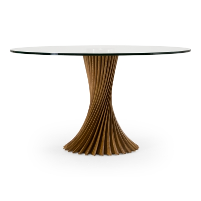 LA Furniture Ocasio Modern Glass + Walnut Round Dining Table VGCS-RT-21042-WAL Contemporary Style by Vig Furnitrue Number 83283 Catch Home Goods