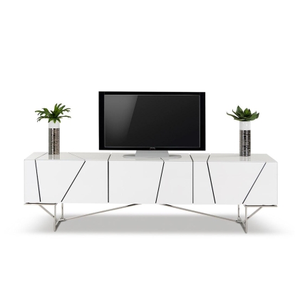 LA Furniture Rostock Modern White TV Stand VGWCROSTOCK-WHT Contemporary Style by Vig Furnitrue Number 15041 Catch Home Goods