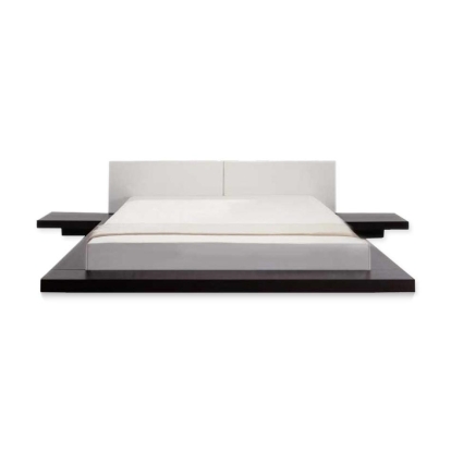 LA Furniture Queen Opal Low Profile Black Oak Japanese Platform Bed with Nightstands VGKCOPAL-BLKOAK-Q Contemporary Style by Vig Furnitrue Number 15645 Catch Home Goods