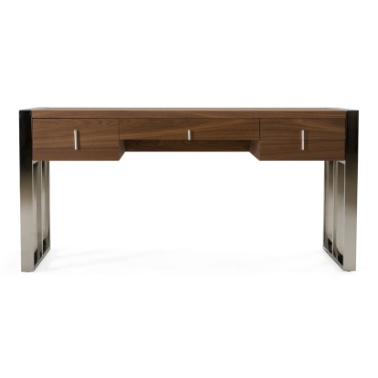 LA Furniture Orcutt Modern Walnut & Stainless Steel Desk VGBBMQ2003-DESK Contemporary Style by Vig Furnitrue Number 77867 Catch Home Goods