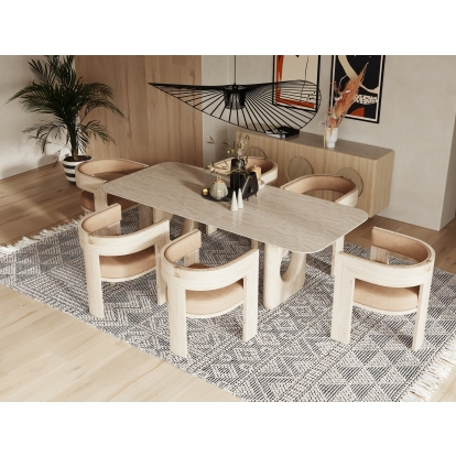 LA Furniture Osaka Modern Faux Marble + Natural Ash Dining Table VGCS-DT-22116 Contemporary Style by Vig Furnitrue Number 80452A Catch Home Goods