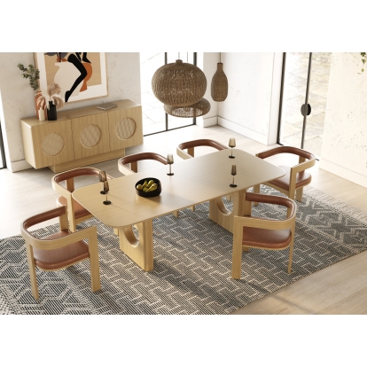LA Furniture Oshana Modern White Oak Dining Table VGMA-MIT-5351-DT Contemporary Style by Vig Furnitrue Number 81108 Catch Home Goods