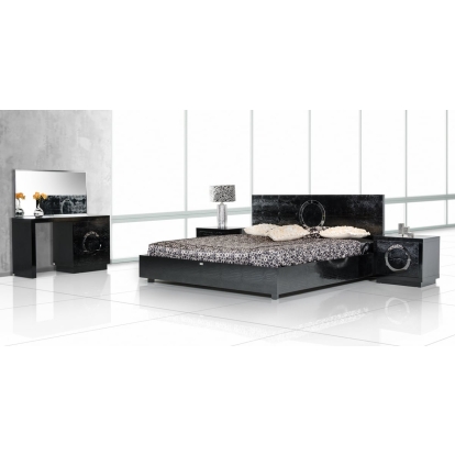 LA Furniture Eastern King Ovidius Modern Black Crocodile Bed VGUNAW223-180-BLK-EK Contemporary Style by Vig Furnitrue Number 16938 Catch Home Goods