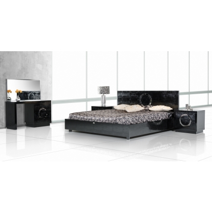 LA Furniture Eastern King Ovidius Modern Black Crocodile Bed VGUNAW223-180-BLK-EK Contemporary Style by Vig Furnitrue Number 16938 Catch Home Goods