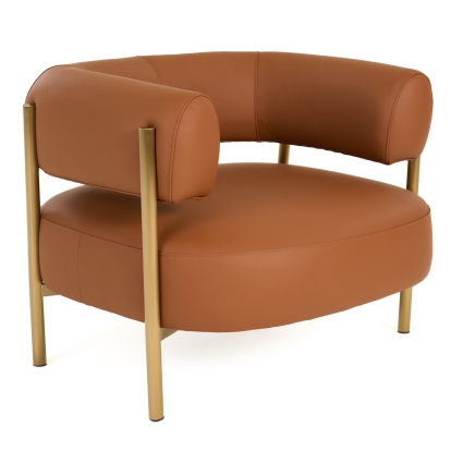 LA Furniture Ozona Modern Rust Leather Accent Chair VGHM-LL255-RUST Contemporary Style by Vig Furnitrue Number 81915 Catch Home Goods