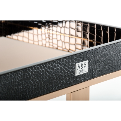 LA Furniture Padua Modern Small Champagne & Rosegold End Table VGUNCK810-50 Contemporary Style by Vig Furnitrue Number 70830 Catch Home Goods