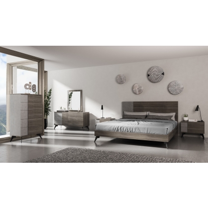 LA Furniture Palermo Italian Modern Faux Concrete & Grey Bed VGACPALERMO-BED Contemporary Style by Vig Furnitrue Number 74778A|74779A Catch Home Goods