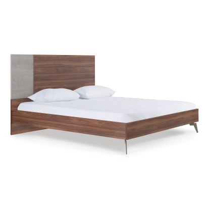 LA Furniture Palermo Eastern King Modern Italian Faux Concrete & Walnut Bed VGACPALERMO-WAL-BED-EK Contemporary Style by Vig Furnitrue Number 75551 Catch Home Goods