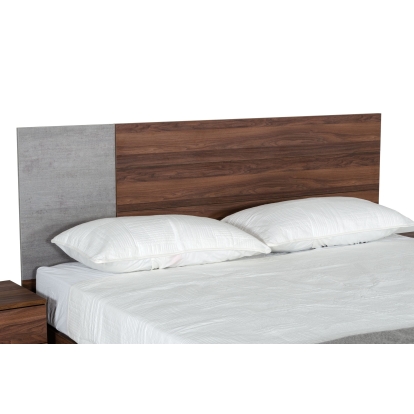 LA Furniture Palermo Modern Italian Faux Concrete & Walnut Bed VGACPALERMO-WAL-BED Contemporary Style by Vig Furnitrue Number 75550|75551 Catch Home Goods