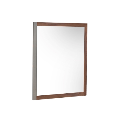 LA Furniture Palermo Italian Modern Faux Concrete & Walnut Mirror VGACPALERMO-WAL-MIR Contemporary Style by Vig Furnitrue Number 75554 Catch Home Goods