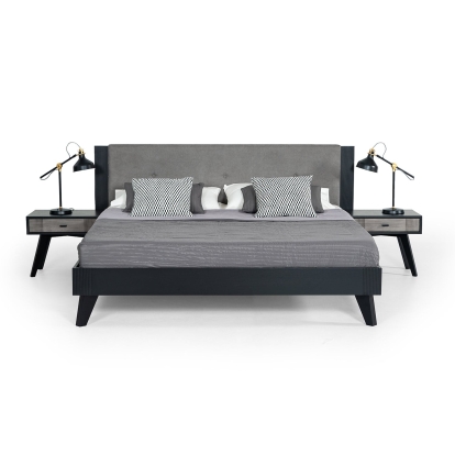 LA Furniture Eastern King Panther Contemporary Grey & Black Bed VGMABR-77-BED-EK Contemporary Style by Vig Furnitrue Number 74765A Catch Home Goods