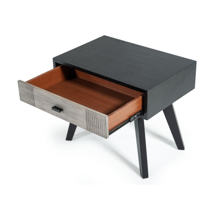 LA Furniture Panther Contemporary Grey & Black Nightstand VGMABR-77-NS Contemporary Style by Vig Furnitrue Number 74767 Catch Home Goods