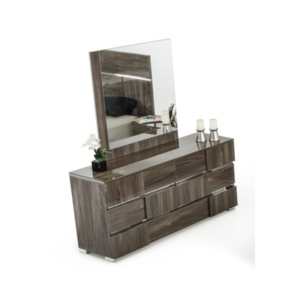 LA Furniture Picasso Italian Modern Grey Lacquer Mirror VGACPICASSO-MIR-GRY Contemporary Style by Vig Furnitrue Number 17014 Catch Home Goods