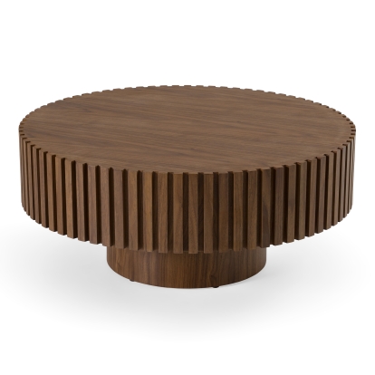LA Furniture Pierre Modern Walnut Small Round Coffee Table VGDW-DW4023-SML-WAL Contemporary Style by Vig Furnitrue Number 82602 Catch Home Goods