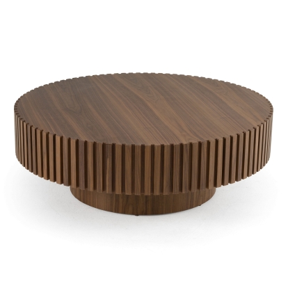 LA Furniture Pierre Modern Walnut Large Round Coffee Table VGDW-DW4023-LRG-WAL Contemporary Style by Vig Furnitrue Number 82603 Catch Home Goods
