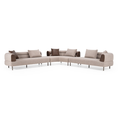 LA Furniture Plume Modern Brown Fabric Sectional Sofa VGOD-ZW-24014-BRN Contemporary Style by Vig Furnitrue Number 83146 Catch Home Goods