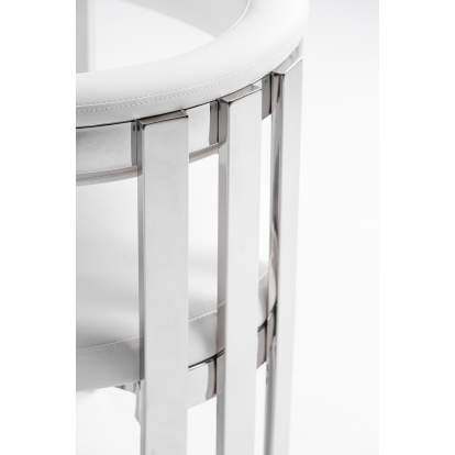 LA Furniture Pontiac Modern White Vegan Leather + Stainless Steel Dining Chair VGZA-Y129-WHTSTL Contemporary Style by Vig Furnitrue Number 81231 Catch Home Goods