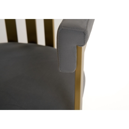 LA Furniture Pontiac Modern Grey Velvet + Champagne Gold Dining Chair VGZAY129-GRYG Contemporary Style by Vig Furnitrue Number 81773 Catch Home Goods