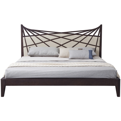 LA Furniture Prism Modern Brown & Beige Bonded Leather Bed VGWCC585A Contemporary Style by Vig Furnitrue Number 17460|17461 Catch Home Goods