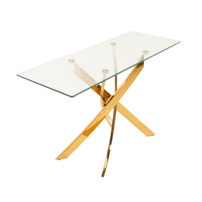 LA Furniture Pyrite Modern Glass and Gold Console Table VGEW-F7033AD-G Contemporary Style by Vig Furnitrue Number 79518 Catch Home Goods
