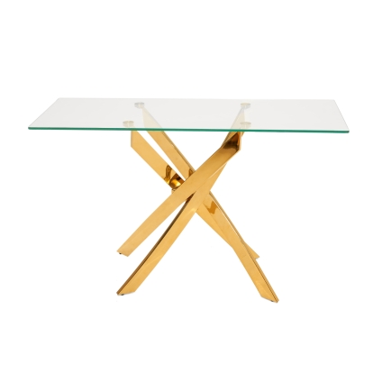 LA Furniture Pyrite Modern Glass and Gold Console Table VGEW-F7033AD-G Contemporary Style by Vig Furnitrue Number 79518 Catch Home Goods