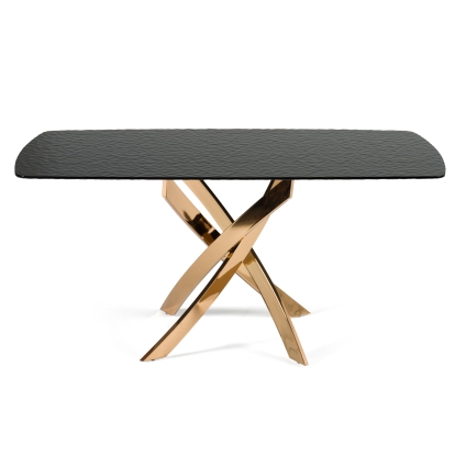 LA Furniture Pyrite Modern Brown Glass + Rosegold Rectangular Dining Table VGEW-F2133EG Contemporary Style by Vig Furnitrue Number 82334 Catch Home Goods