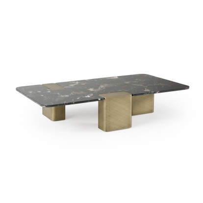 LA Furniture Quest Modern Black Rose Marble + Antique Brass Coffee Table VGFA-CT2018 Contemporary Style by Vig Furnitrue Number 83084 Catch Home Goods
