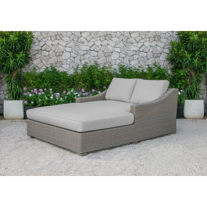LA Furniture Pismo Outdoor Beige Wicker Sunbed VGATRABD-108-BGE Contemporary Style by Vig Furnitrue Number 73545 Catch Home Goods
