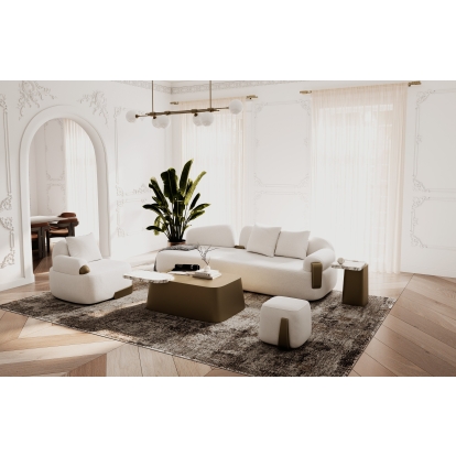 LA Furniture Yano Modern White Marble + Antique Brass End Table VGFA-CT2119S Contemporary Style by Vig Furnitrue Number 85800 Catch Home Goods