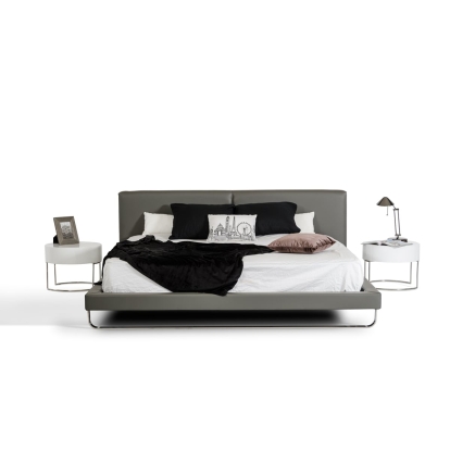 LA Furniture California King Ramona Modern Grey Leather Bed VGJY-4016-GRY-CK Contemporary Style by Vig Furnitrue Number 16987 Catch Home Goods