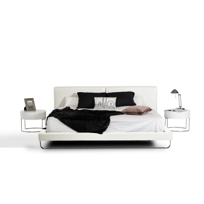 LA Furniture Queen Ramona Modern White Leatherette Bed VGJY-4016-WHT-BED-Q Contemporary Style by Vig Furnitrue Number 79357 Catch Home Goods