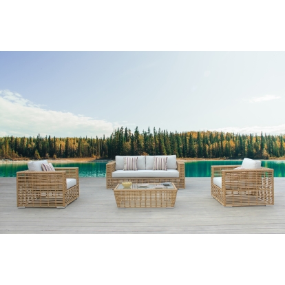 LA Furniture Ko Tao Outdoor Beige + Wicker Sofa Set VGATRASF-054-SET Contemporary Style by Vig Furnitrue Number 79249 Catch Home Goods