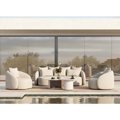 LA Furniture Tabarca Outdoor Beige Fabric 3 Seat Sofa VGVK-F017-2U-V1-BGE Contemporary Style by Vig Furnitrue Number 83127 Catch Home Goods