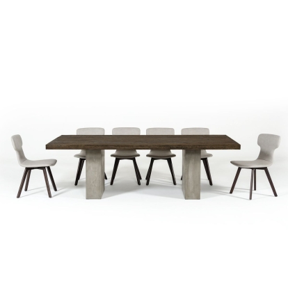 LA Furniture Renzo Modern Oak & Concrete 118" Dining Table VGGRRENZO-118 Contemporary Style by Vig Furnitrue Number 73297 Catch Home Goods