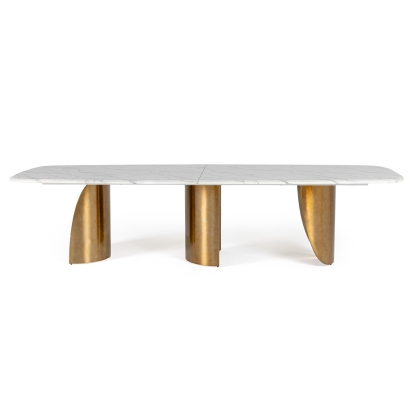 LA Furniture Reynold Glam Faux Marble + Gold Stainless Steel Dining Table VGGM-DT-1768 Contemporary Style by Vig Furnitrue Number 81786 Catch Home Goods