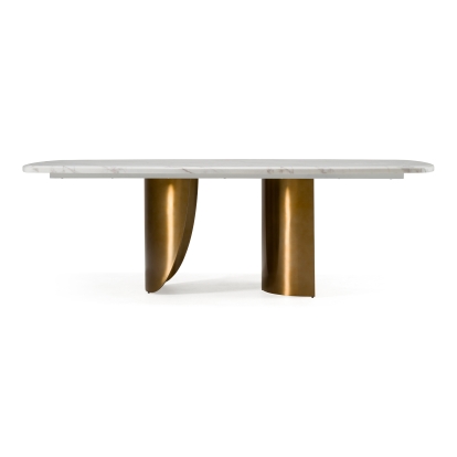 LA Furniture Reynold Glam Faux Marble + Gold Stainless Steel 94-Inch Dining Table VGGM-M-DT-1768C Contemporary Style by Vig Furnitrue Number 83334 Catch Home Goods