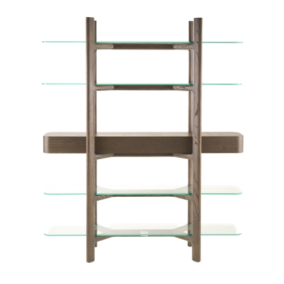 LA Furniture Rinaldi Mid-Century Modern Grey Ash + Glass Bookshelf VGCS-DS-23006 Contemporary Style by Vig Furnitrue Number 81590 Catch Home Goods