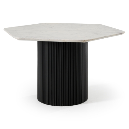 LA Furniture Rivas Modern White Marble + Black Hex Dining Table VGNR-NI90201 Contemporary Style by Vig Furnitrue Number 83188 Catch Home Goods