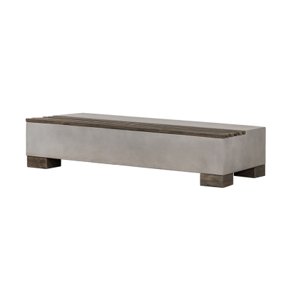 LA Furniture Delaware Modern Concrete & Acacia Rectangular Coffee Table VGLBRIVI-CF120-01 Contemporary Style by Vig Furnitrue Number 76132 Catch Home Goods