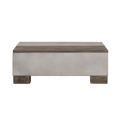 LA Furniture Delaware Modern Concrete & Acacia Square Coffee Table VGLBRIVI-CF85-01 Contemporary Style by Vig Furnitrue Number 76131 Catch Home Goods