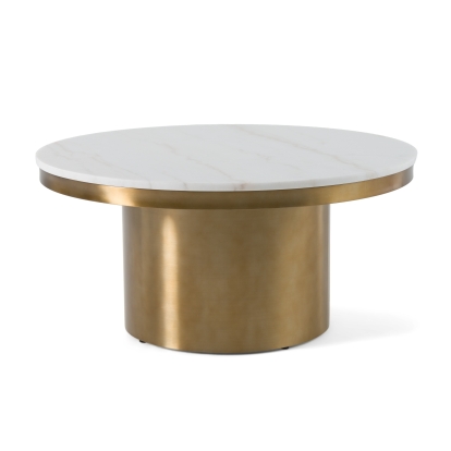 LA Furniture Rocky Glam White & Gold Coffee Table VGGMM-CT-1360A Contemporary Style by Vig Furnitrue Number 77370 Catch Home Goods