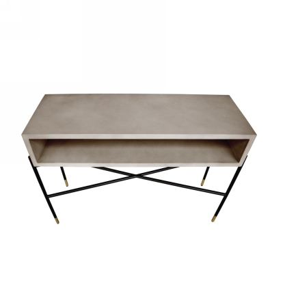 LA Furniture Walker Modern Concrete & Metal Console Table VGLBROKYCS-113 Contemporary Style by Vig Furnitrue Number 75504 Catch Home Goods