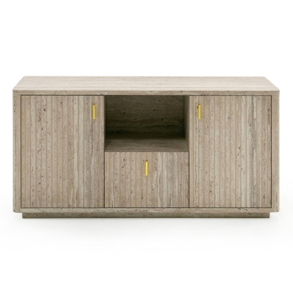 LA Furniture Roma Modern Faux Travertine + Gold File Cabinet VGAN-ROMA-FILE Contemporary Style by Vig Furnitrue Number 80249 Catch Home Goods