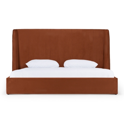 LA Furniture Roma Modern Burnt Orange Microfiber Upholstered Bed VGVCBD2305-BORG Contemporary Style by Vig Furnitrue Number 81429|81430 Catch Home Goods