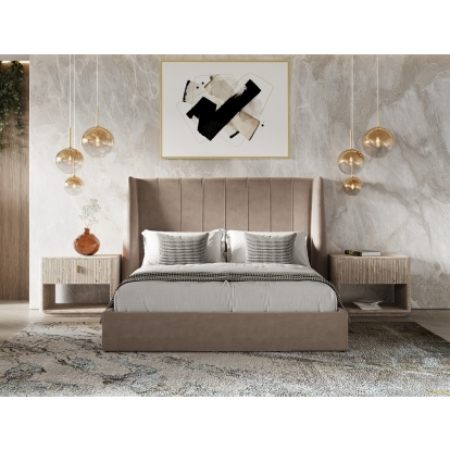 LA Furniture Roma Modern Taupe Microfiber Upholstered Bed VGVCBD2305-TPE Contemporary Style by Vig Furnitrue Number 81428|81427 Catch Home Goods