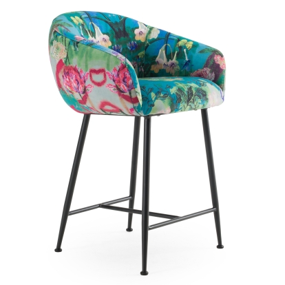 LA Furniture Roxann Modern Counter Stool in Funky Velvet VGEU-MC-9292CH-A-C-BS Contemporary Style by Vig Furnitrue Number 79947 Catch Home Goods